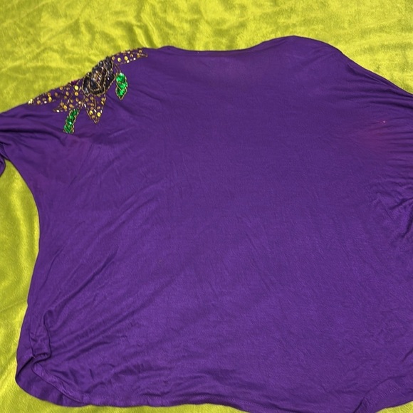 Vintage Western Connection 2 Piece Purple Embellished Boxy Blouse and Skirt - Picture 5 of 9